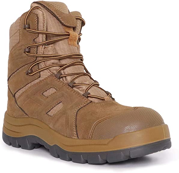 AB001 Men s 8 Steel Toe Tactical Boots Outdoor Lightweight Coyote Mi HANDPOINT