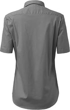 Cargar imagen en el visor de la galería, Womens Button Down Shirts - Short Sleeve Business Casual Blouses Gray
