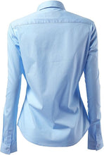 画像をギャラリービューアに読み込む, Womens Button Down Shirts - Long Sleeve Business Casual Blouses Light Blue
