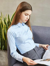 画像をギャラリービューアに読み込む, Womens Button Down Shirts - Long Sleeve Business Casual Blouses Light Blue
