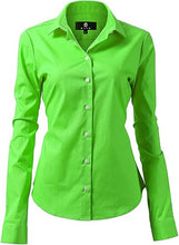 Load image into Gallery viewer, Womens Button Down Shirts - Long Sleeve Business Casual Blouses Light Green
