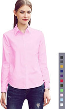 Load image into Gallery viewer, Womens Button Down Shirts - Long Sleeve Business Casual Blouses Pink
