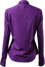 Charger l&#39;image dans la galerie, Womens Button Down Shirts - Long Sleeve Business Casual Blouses Purple
