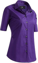 Load image into Gallery viewer, Womens Button Down Shirts - Short Sleeve Business Casual Blouses Purple
