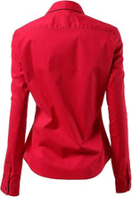 画像をギャラリービューアに読み込む, Womens Button Down Shirts - Long Sleeve Business Casual Blouses Red
