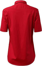 Charger l&#39;image dans la galerie, Womens Button Down Shirts - Short Sleeve Business Casual Blouses Red
