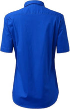 Cargar imagen en el visor de la galería, Womens Button Down Shirts - Short Sleeve Business Casual Blouses Royal Blue
