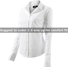 Load image into Gallery viewer, Womens Button Down Shirts - Long Sleeve Business Casual Blouses White
