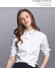 Load image into Gallery viewer, Womens Button Down Shirts - Long Sleeve Business Casual Blouses White
